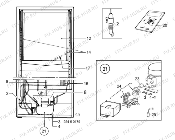 Взрыв-схема холодильника Electrolux ER3007B - Схема узла C10 Cold, users manual